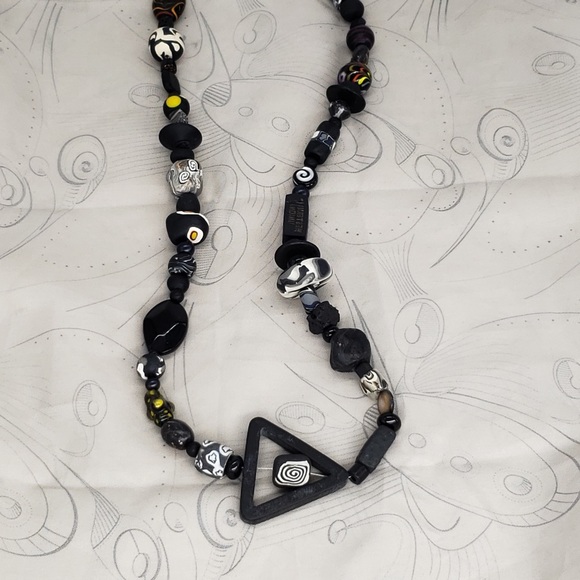 Fun yet Dark Original handmade beaded Necklace - Picture 3 of 12